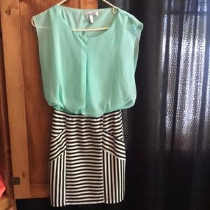 Mint and black dress